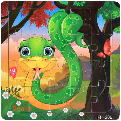 20-Piece Montessori 3D Cartoon Animal Car Puzzle