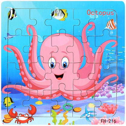 20-Piece Montessori 3D Cartoon Animal Car Puzzle