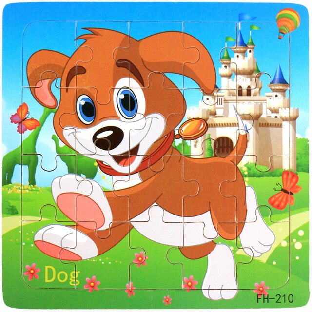 20-Piece Montessori 3D Cartoon Animal Car Puzzle
