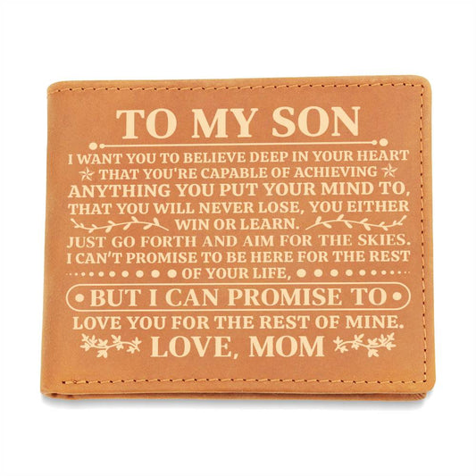 To My Son Promise (Yellow) – Leather Wallet
