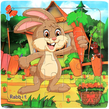20-Piece Montessori 3D Cartoon Animal Car Puzzle