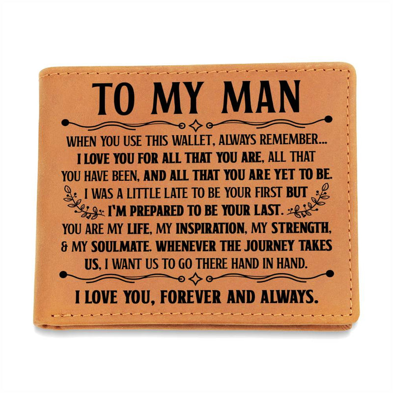 To My Man Inspiration (Black) – Leather Wallet - Baker's General Store