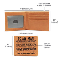 To My Man Inspiration (Black) – Leather Wallet - Baker's General Store