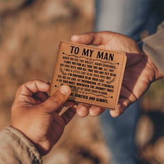 To My Man Inspiration (Black) – Leather Wallet - Baker's General Store