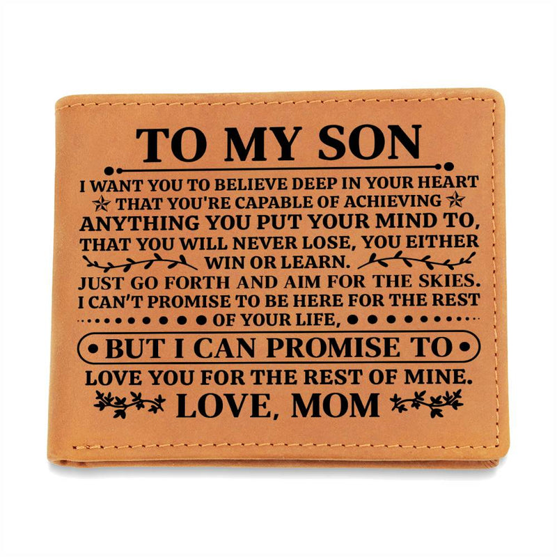 To My Son Promise (Black) – Leather Wallet - Baker's General Store
