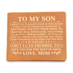 To My Son Promise (Yellow) – Leather Wallet - Baker's General Store