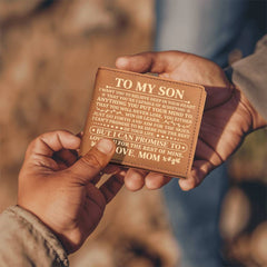 To My Son Promise (Yellow) – Leather Wallet - Baker's General Store